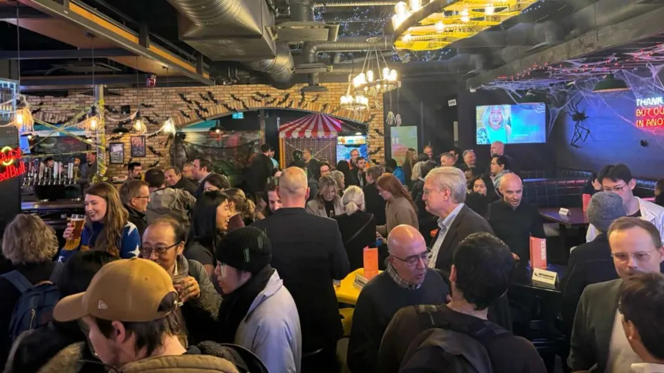 A busy Tech Wednesdays gathering inside the Edmonton venue
